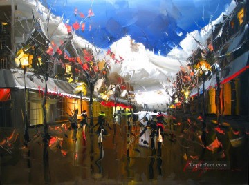 Whistler Nightlife KG Mountain Oil Paintings